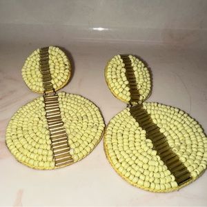 Light yellow beaded earrings